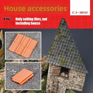 110 Pcs Miniature Resin Roof Tiles Model DIY Versatile Ruins House Roof Building - Picture 1 of 8