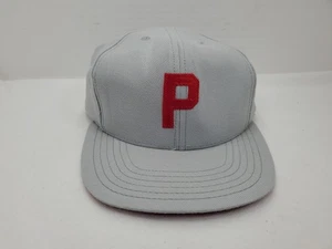 Vintage 80s DeLong Letter Red P Gray Snapback Hat Cap Made In USA - Bild 1 von 11