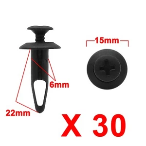 30Pcs Push Type Clips Rivets Fastener for Toyota Car Trim Panel 6mm Hole - Picture 1 of 2