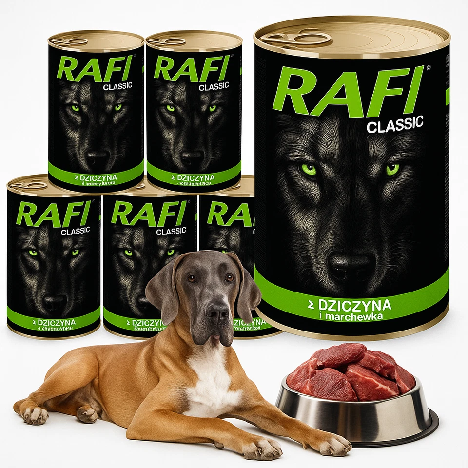 Nassfutter für Hunde Rafi Classic mit Wild und Karotte 1240 g Dose DOG