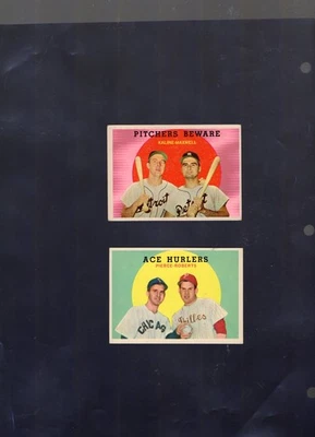 Lote de tarjetas de béisbol vintage 1959 Topps (2) Hof Al Kaline & Robin Roberts excelente Foto 1 de 2