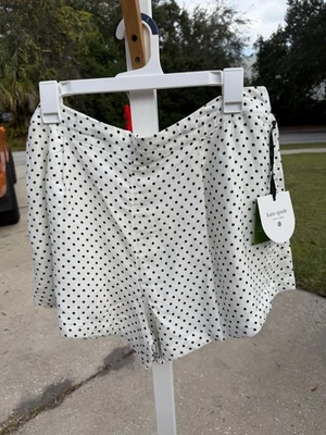 Pantalones Cortos Kate Spade Target Mini Lunares Lino Acampanados Tiro Alto Talla Grande  Foto 1 de 2