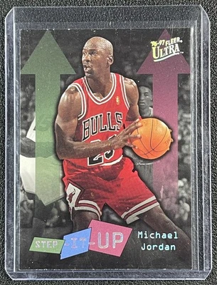 Michael Jordan 1996 Fleer Ultra #280 Step It Up Bulls Hof Foto 1 de 2