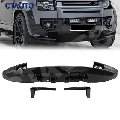 Fits for LR Defender 2020-2024 Front Bumper Lip Chin Spoiler Splitters Diffuser Foto 1 de 4