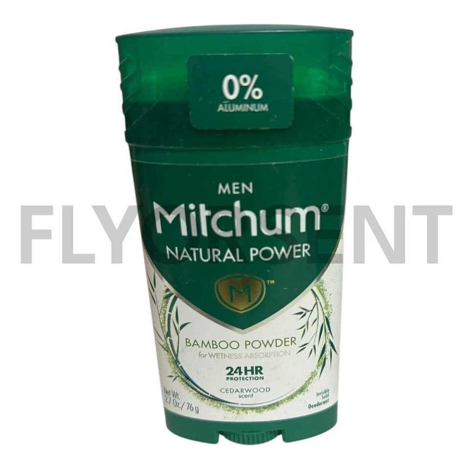 2 Mitchum Men Natural Power Bamboo Powder Cedarwood Scent Deodorant 24 HR
