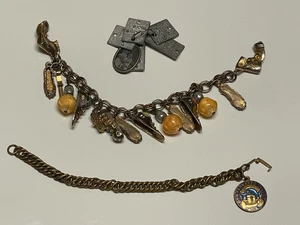 CHARM BRACELETS Shoe theme & Copper Bowling & Vilmain Pewter Pocket Tokens - Picture 1 of 16