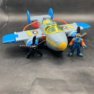 Fisher-Price Imaginext Tornado Prop Sky Racers aereo #5 e pilota 2009 blu grigio - Foto 1 di 20