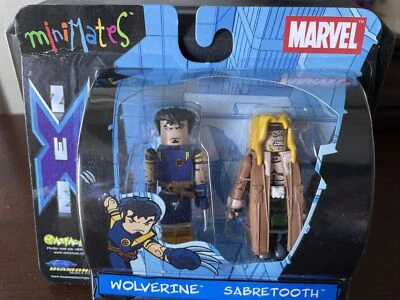 2003 Art Asylum Marvel X-MEN 2 Pack Minimates WOLVERINE & SABRETOOTH - Image 1 of 4