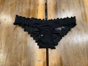 Women’s Shade And Shore Ruffle Cheeky Black Bikini Bottoms Size XS NWOT - Picture 1 of 4