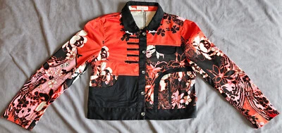 Veste courte - CHRISTIAN LACROIX - Motifs floraux rouge noir et rose - Taille 44 - Photo 1/4