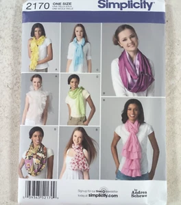 Simplicity Sewing Pattern 2170 UNCUT Andrea Schewe Scarves - Picture 1 of 3