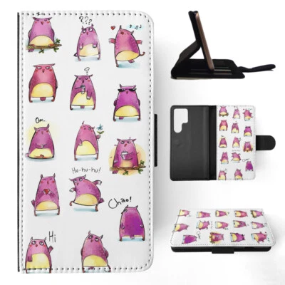 FUNDA ABATIBLE PARA SAMSUNG GALAXY|LINDOS BÚHOS MORADOS EMOCIONES Foto 1 de 4