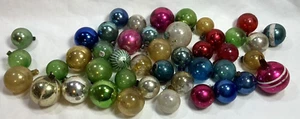 44 Vintage Miniature Round Christmas Balls 1 - 1.5” ~ Most Japan ~ Feather Tree - Picture 1 of 8