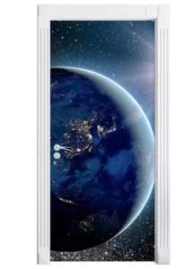Door Sticker Earth From Space 200 x 90cm Pixxprint Blue NEW FREE P&P (C1) - Picture 1 of 6