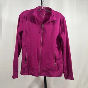 Mandarine Damen lila Spandex Jogginghose Reißverschluss Top Größe M - Bild 1 von 8