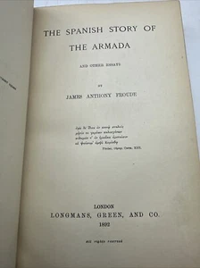 Froude’s Works - The Spanish Story Of The Armada - 1892 -Morrel Binder 16 - Picture 1 of 11