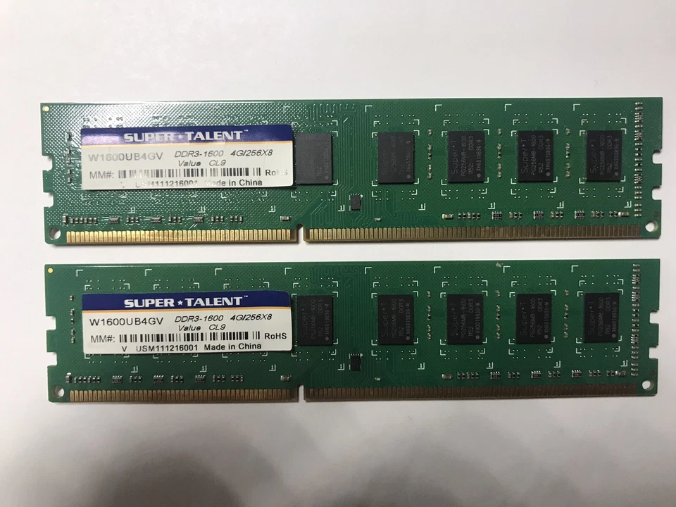 8GB MEMORY SUPER TALENT 2x 4GB W1333UX4GV. S77 D3 1333 DDR3, RohS.   - Image 1 of 1