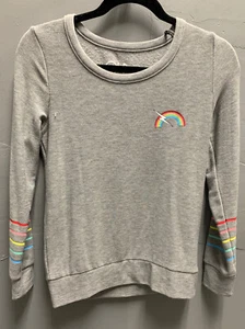 $85 Nuevo con etiquetas Marca Chaser Gris Liso con Manga Arco Iris y Gráfico de Pecho Talla XS - Imagen 1 de 5