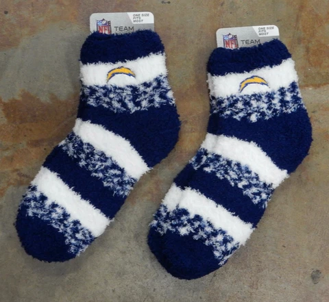 2 Pack NFL Los Angeles Chargers LA Socks Gift Super Soft Sleep One Size Fits Cover