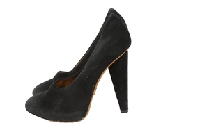 DOLCE & GABBANA Black Suede Platform Pumps Heels Size 37 - Picture 1 of 14