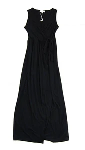 New Jessica Simpson Black Jersey Stretch Sleeveless Long Maxi Tank Dress Large - Picture 1 of 9