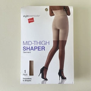 Hanes Style Essentials Mid-Thigh Shaper Garment Nude Size XL - Picture 1 of 9
