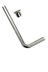 Tubo de descarga de bajo nivel y brida de latón niquelado - Imagen 1 de 1