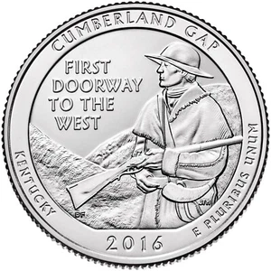 2016 D Cumberland Gap NP Quarter.  Uncirculated From US Mint roll. - Picture 1 of 3