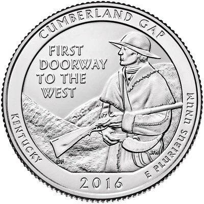 2016 D Cumberland Gap NP Quarter.  Uncirculated From US Mint roll. - Image 1 of 3