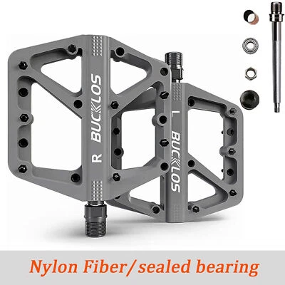Pedales de nailon para bicicleta de carretera BUCKLOS MTB ligeros ensanchamiento 9/16" pedales de rodamiento DU EE. UU. Foto 1 de 4