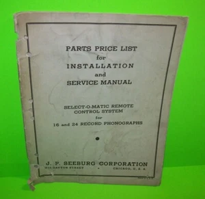 Seeburg 1940 Select-O-Matic S24-1Z ORIGINAL Jukebox Phonograph Service Manual - Imagen 1 de 6