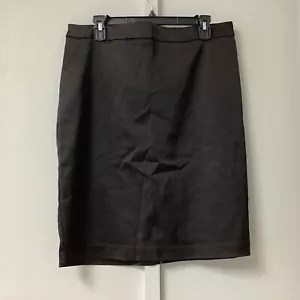 MSK Black Women’s Petites Size 14P Black Satin Pencil Skirt Zip Back Stretch - Picture 1 of 14
