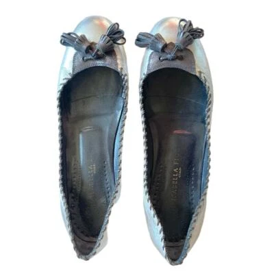 ISABELLA FIORE Vero Cuoio Italian Leather Metallic Silver Tassel Ballet Flat 7.5 - Image 1 of 4