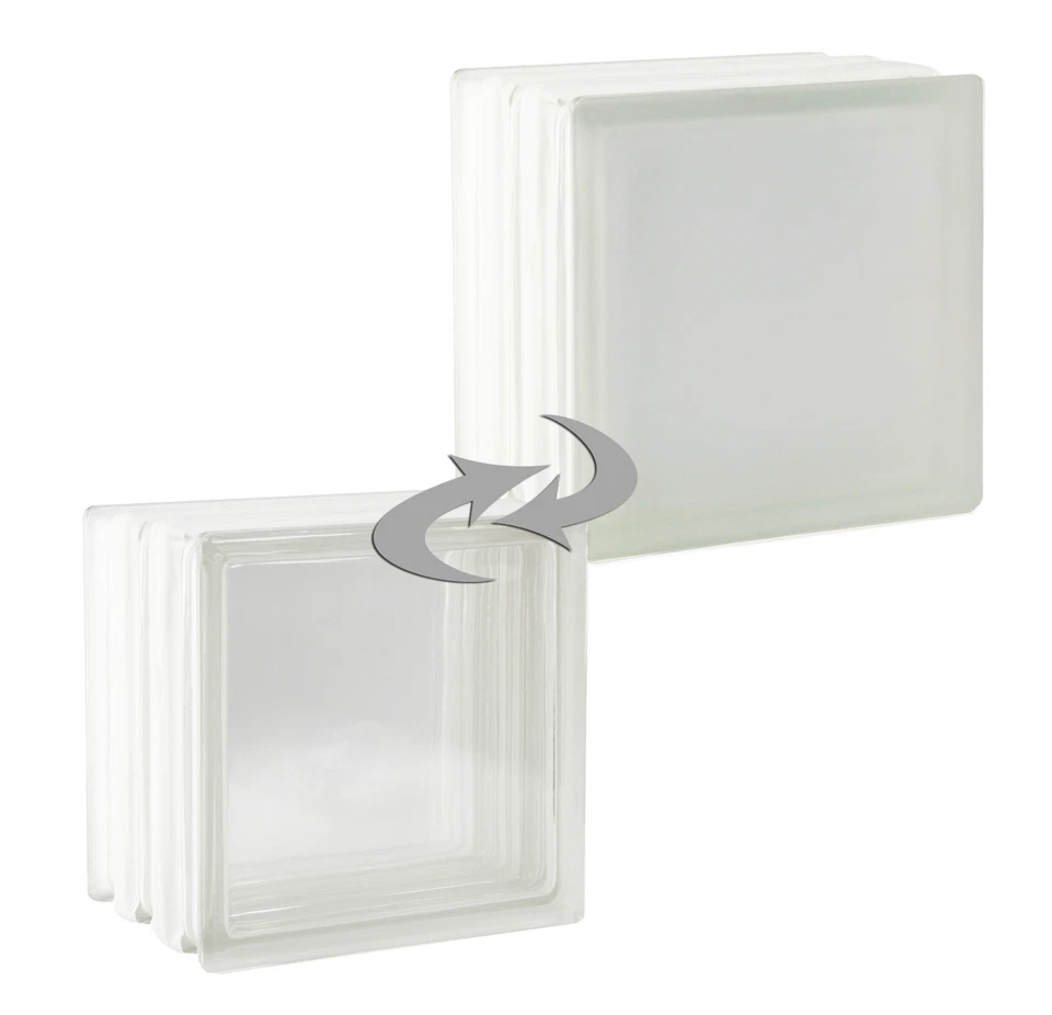 Fuchs Design Glasbausteine Feuerfest Brandschutzglas F60 satiniert 2 Stück