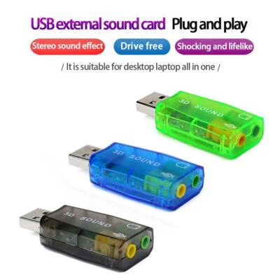 Stereo Headset 5.1 USB To 3.5mm Headphone Jack 3D Mic HOT M2N4 Adapter neu. M6A1 - Image 1 of 4