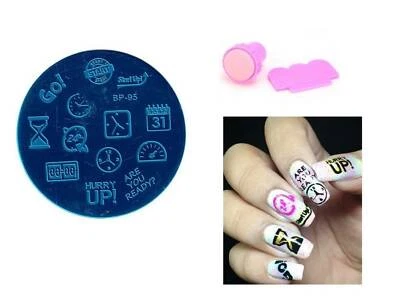 Arte en Uñas Estampado Reloj Reloj Reloj de Arena Imagen Placa Estampador Raspador Kit BP 95 Foto 1 de 4