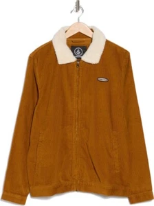 🔥Volcom Halecrest Corduroy Trucker Faux Shearling Collar Men’s Sz:Medium Jacket - Picture 1 of 6
