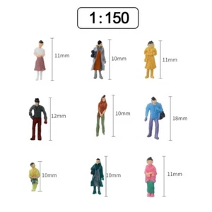 100 Stück Miniatur Figuren Maßstab 1:150 N bemalt Modell Personen verschiedene Posen - Bild 1 von 7