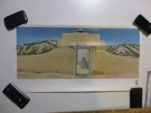 GEORGIA O'KEEFFE ANOTHER CHURCH HERNANDEZ NEW MEXICO HADDAD'S POSTER 25 x 13 - Picture 1 of 8