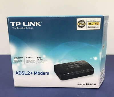 TP-LINK ADSL2+ MODEM 150Mbps WIRELESS 10/100Mbps WIRED PCI ADAPTER MODEL TD-8616 - Image 1 of 4
