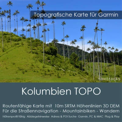 Kolumbien Garmin Topo GPS Karte 4GB microSD Garmin Navi, PC & MAC - Bild 1 von 4