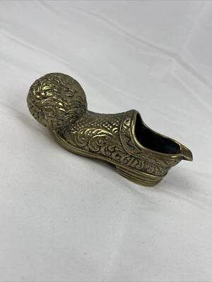 Ashtray Shoe Cigarette Holder Brass Vintage Ball Made In Greece - Image 1 of 4