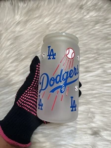 16oz Glass Tumbler-Dodgers - Picture 1 of 8