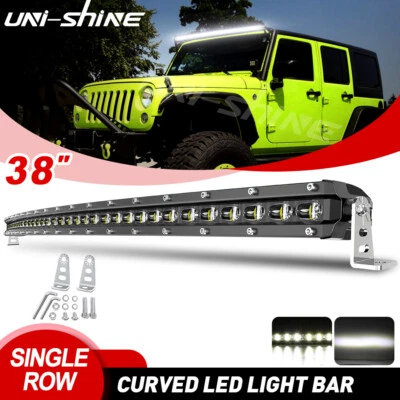 Slim 6D Curved 38'' Spot Flood Beam LED Light Bar Driving OffRoad SUV ATV Truck - Image 1 of 4