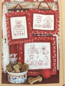 Bird Brain Designs Bonefield Best Friend RedWork Quilt Embroidery Pattern 664 - Picture 1 of 3