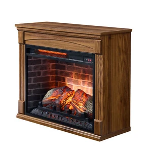 28 Inch Electric Fireplace Heater with Mantel Portable Caster Wheel Design Warm - Picture 1 of 7