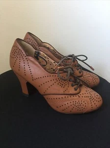 Miss L Fire Brogue Detailed Brown Heels EUR 36 - Picture 1 of 11