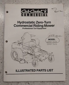 CORTADORA DE CÉSPED COMERCIAL CUB CADET GIRO CERO LISTA DE PIEZAS ILUSTRADAS/MANUAL - Imagen 1 de 3