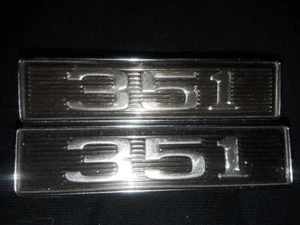 C9ZB-16B621-A "351" Ford Hood Scoop Emblems, Pair, Original with nuts - Picture 1 of 13
