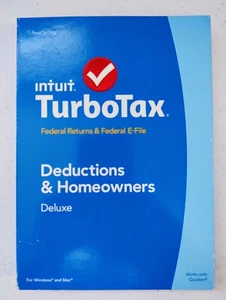 Intuit TurboTax 2014 Deluxe Federal Returns & E-File Turbo Tax PC Mac - Disc NEW - Picture 1 of 2